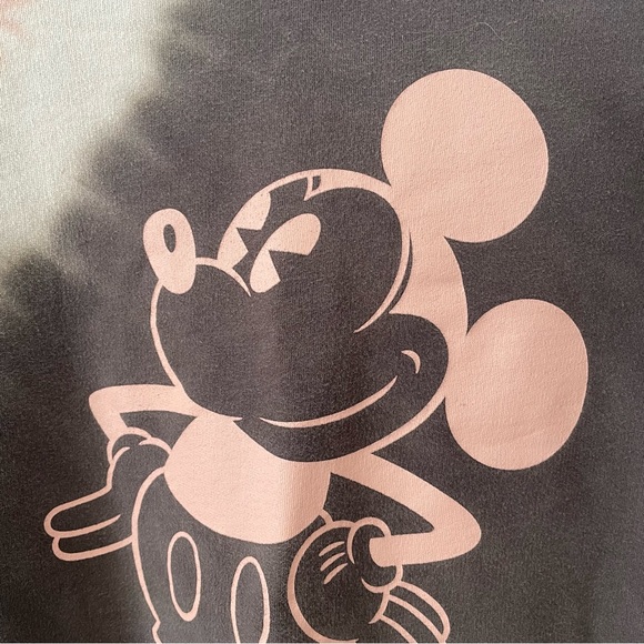 Tie Dyed Pink and Grey Disney Mickey Sweatshirt XS - Picture 2 of 3